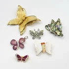 Vintage Butterfly Costume Jewelry - Brooch Lot of 6 Pieces 70s Mid Century
