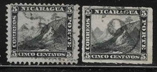 Nicaragua Stamps 1862, 1878' Liberty Cap on Mountain Peak; From Seal of Country'