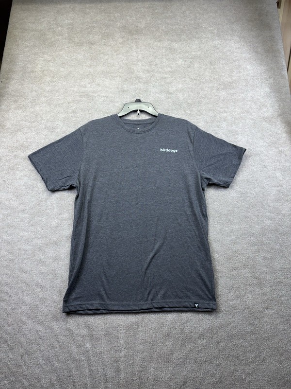 Birddogs Shirt Mens Large L Gray Crew Neck Short Sleeve Tee Graphic Logo