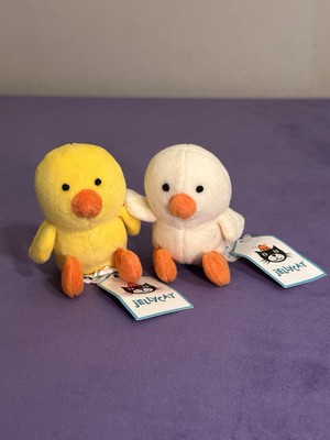 NEW Jellycat Cheeky Chicks BNWT Pair of Yellow and Cream Chick Easter Rare Birds