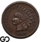 1864-L Indian Head Cent Penny, L On Ribbon, Re-Punched Date, Choice XF++