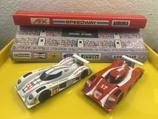 Scalextric 1/32 Slot Cars Lot Of TWO LMP Team Racers Red & White Graphics Cool!