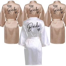 Bridal Custom Satin Get Ready Bridesmaid Short Robe Women