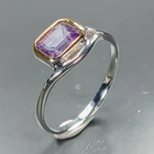 Jewelry gem Natural Amethyst Ring 925 Sterling Silver Size 6.75 /R473849