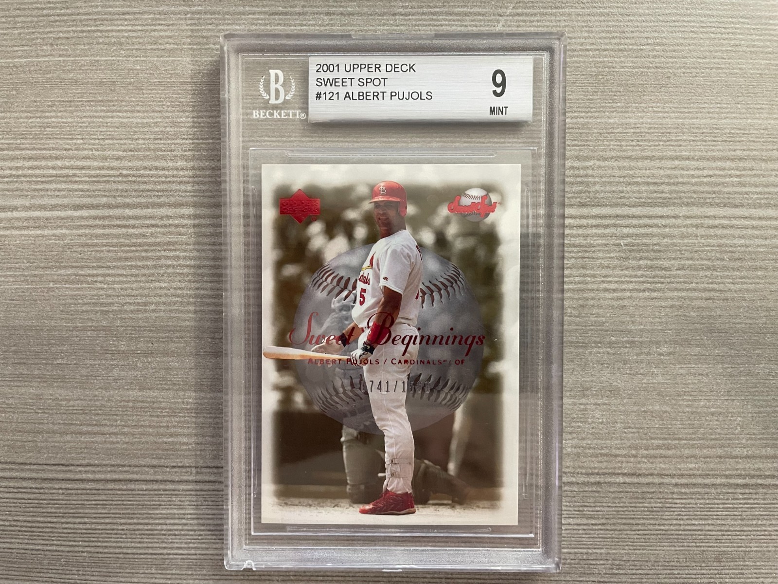 2001 Upper Deck Sweet Spot #121 Albert Pujols Rookie /1500 BGS 9 Mint Card