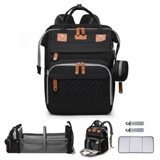 Baby Diaper Bag Backpack with Changing Station,Baby Essentials Black Baby ...