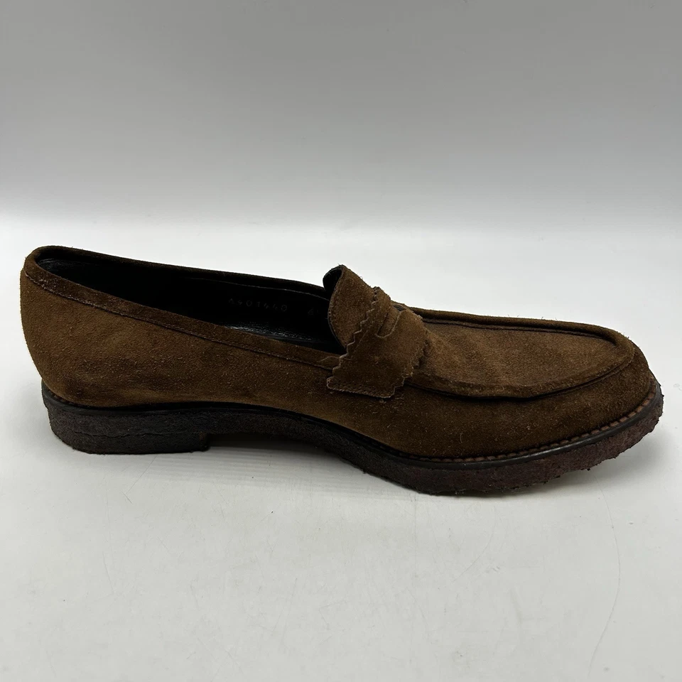 Mocasines Stuart Weitzman para mujer 6,5 N marrón gamuza cuero suela de goma oficina carrera Foto 4 de 4