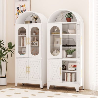 #ad 73 inch metal high arched storage cabinets cabinets cutlery cabinets display $139.19