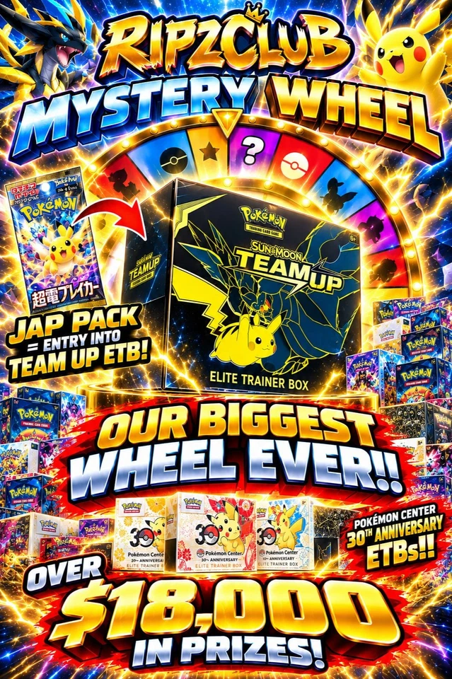 Mystery Wheel Saturday - TEAM UP ETB, 30th PKC ETB ... Much More