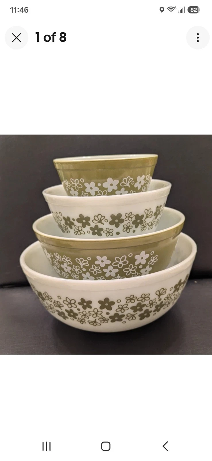 Pyrex Spring Blossom Crazy Daisy Set of 4 Mixing Bowls, Alternating White/Green
Opens in a new windo