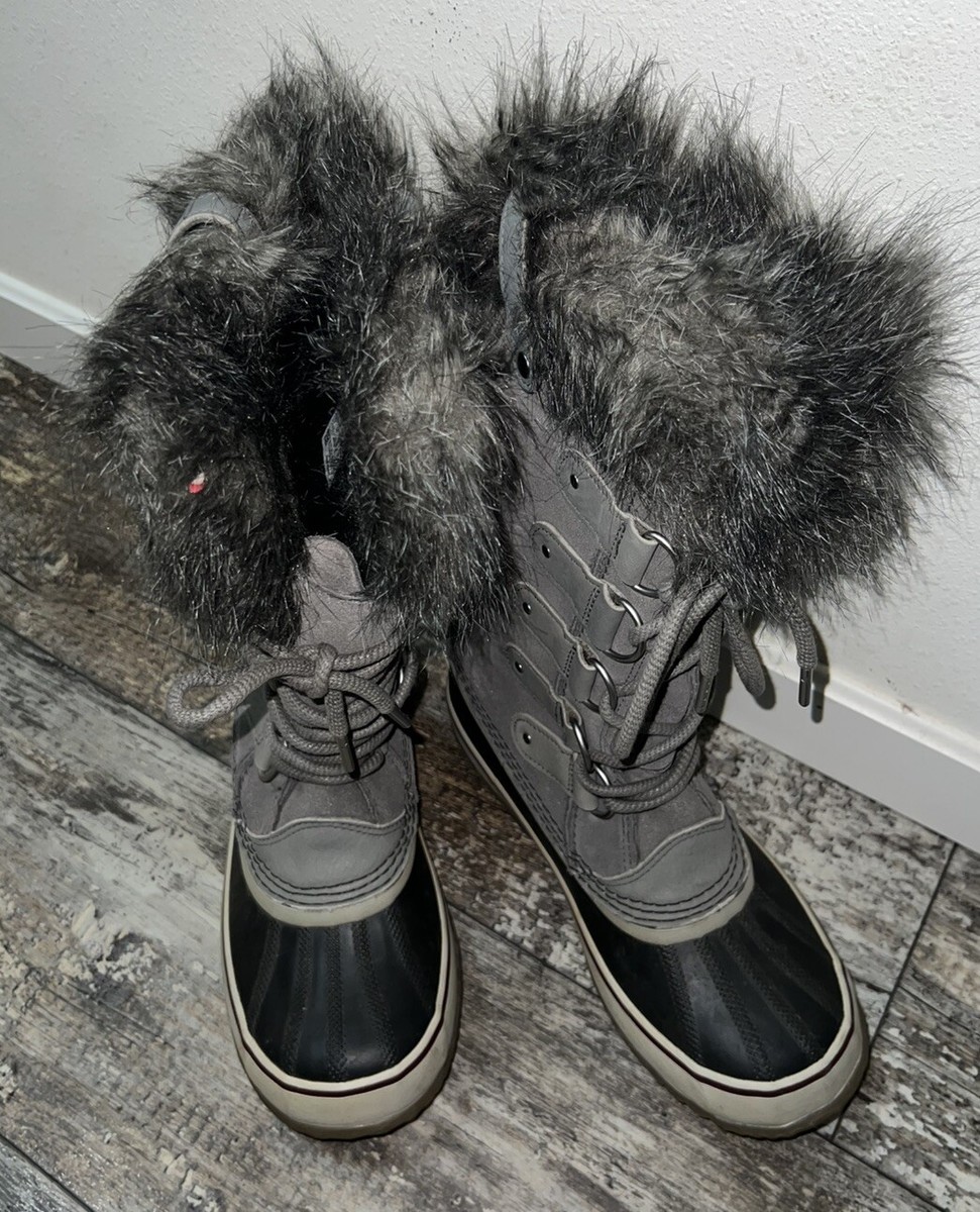 Sorel Joan of Arctic Boots Women, Size US 9/ EUR 40 Quarry/ Black Winter  Boots