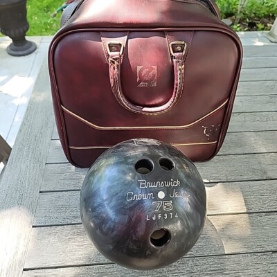 Vintage Gray  16 lb Bowling Ball w/Brown Bag Brunswick Crown Jewel 75