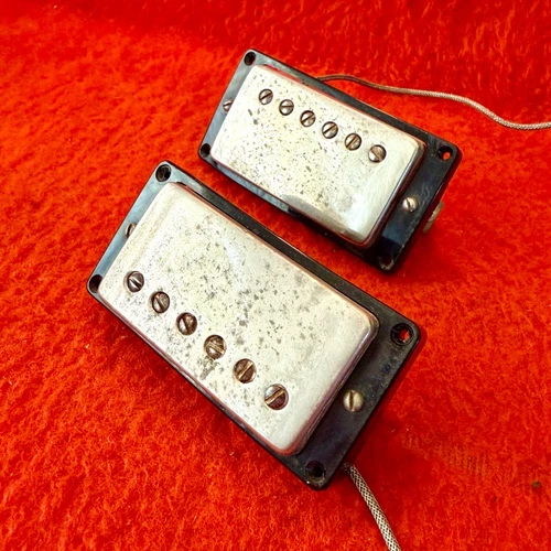ORIGINAL c 1960 Gibson PAF nickel Humbucker pickups pair vintage patent applied