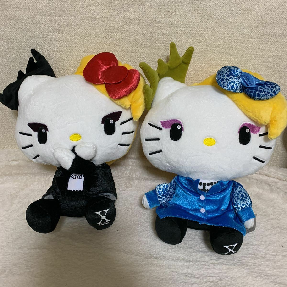 Yoshikitty Hello Kitty X JAPAN Yoshiki Plush Doll 2 Set Big Yoshikitty Hello Kitty X JAPAN Yoshiki Plush Doll 2 Set Big