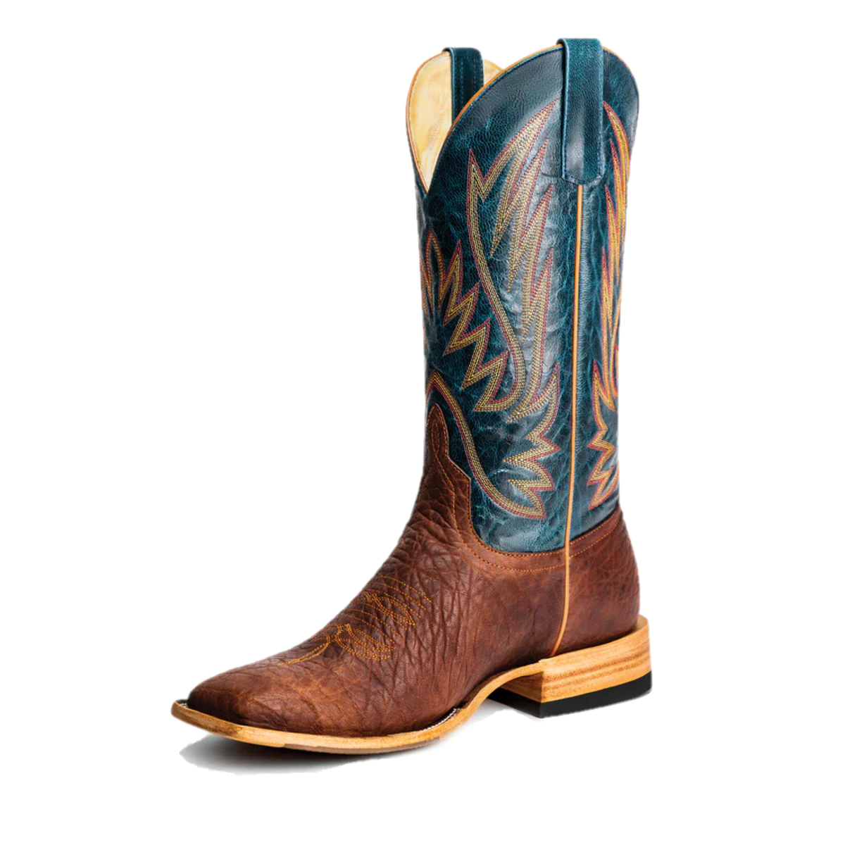 Horse Power® Men's Shrunken Cowboy Comanche Navy & Brown Boots