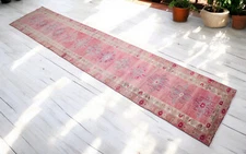 Turkish Runner Rug, HandMade Rug, Tribal Rug Ethnic Rug 3 x 13 ft Kitchen Runner