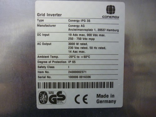 Conergy IPG 3S Wechselrichter 24000002371 | eBay.de