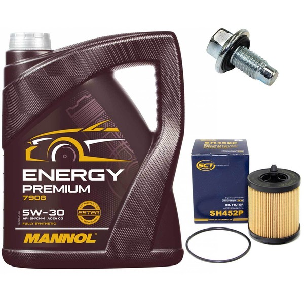 MotoröL Set 5W-30 5 Liter + ÖLfilter + Schraube FüR Chevrolet Opel Vectra C 2.2-image