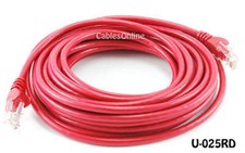 Intellinet 25ft CAT5E UTP Ethernet RJ45 Patch Cable Red