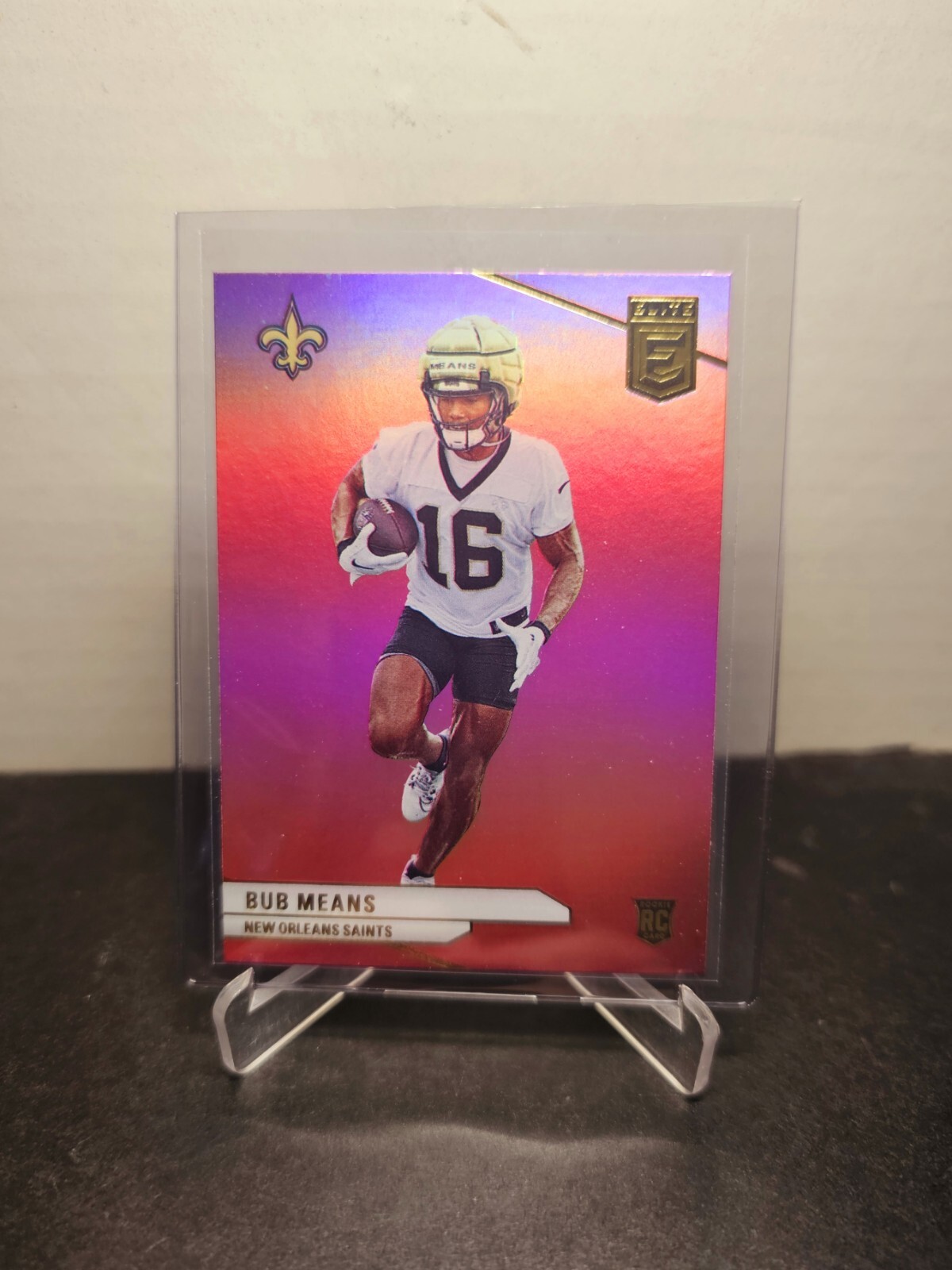 BUB MEANS 2024 Donruss Elite 🏈 PINK HOLO FOIL Rookie #133 NEW ORLEANS SAINTS 