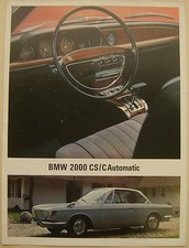 BMW 2000 CS & CA Coupe 1966-67 Original UK Single Sheet Sales Brochure No.12209e