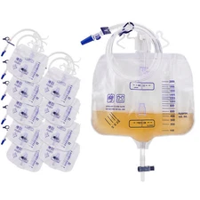 10Pcs Large Urinary Drainage Bag with Anti-Reflux Chamber 2000ml Capacity USA