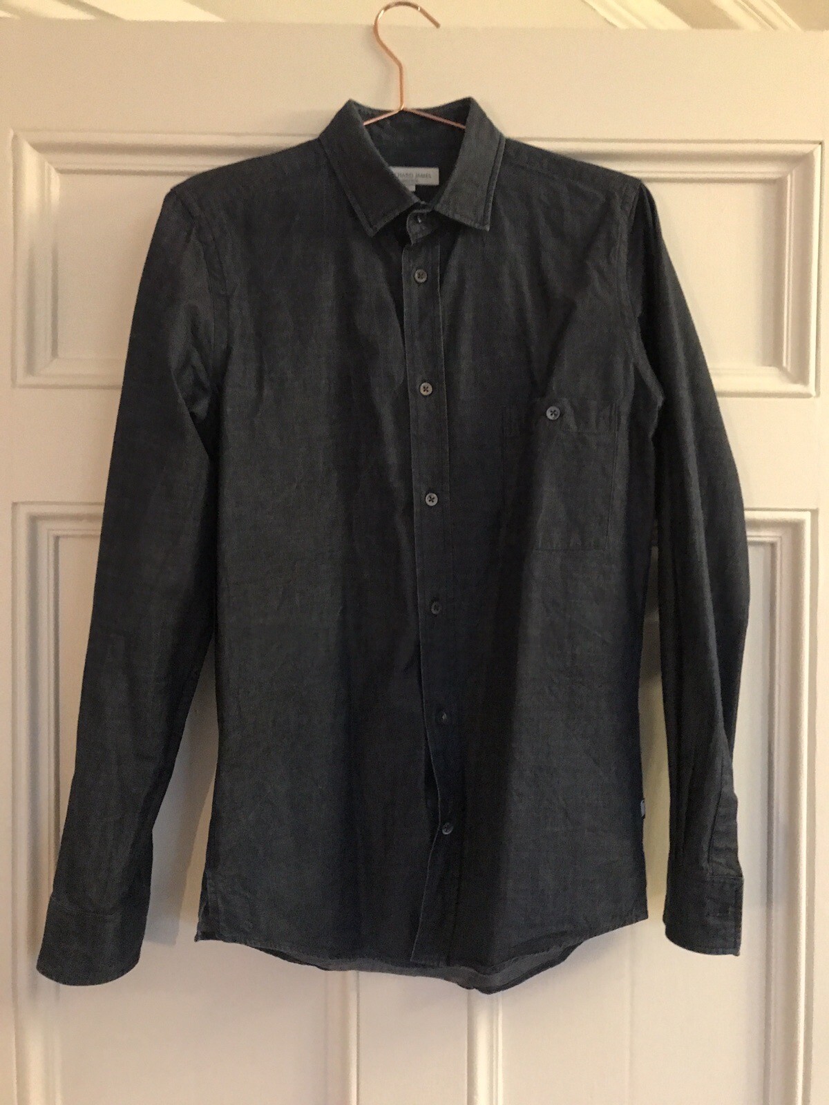 FILA Camicia denim Richard James Saville Row taglia 15 38 usata