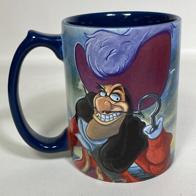 Disney Store Captain Hook Skull Rock Smee Tiger Lily Large Coffee Mug Cup