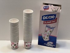 Dixie Bathroom Cups Polka Dots 3oz / 166 of 200 count Retro Pink Brown Prop