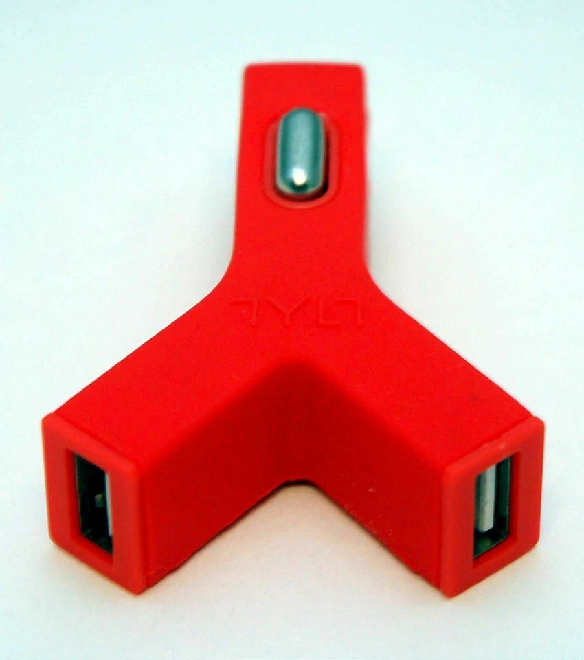 Tylt Y-Charge 2.1 Dual 2-USB-2.0 Car Charger RED Phone DC iPhone 6s/7/iPad/5/Air - Image 2 of 3