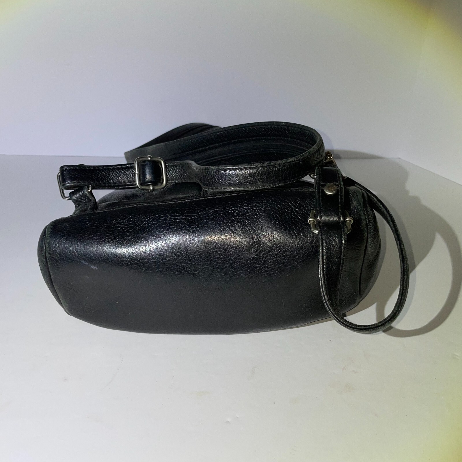 Ellington Split Zipper Black Leather Crossbody Ba… - image 3