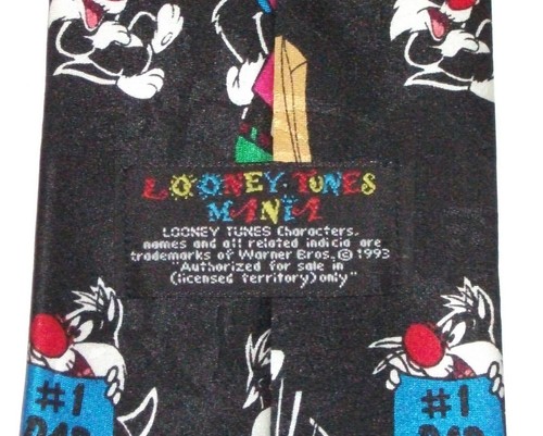 Looney Tunes Mania Men's necktie Vintage 1993 - Sylvester & Tweety Fathers Day - Picture 7 of 9