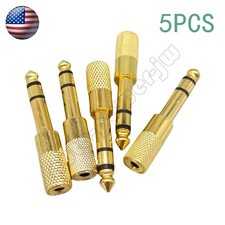 5pcs 6.35mm 1/4" Male to 3.5mm 1/8" Female TRS Stereo Audio Headphone Adapter