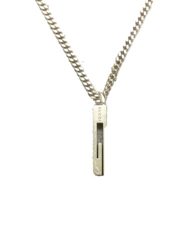Gucci Logo Necklace Silver Top Yes 