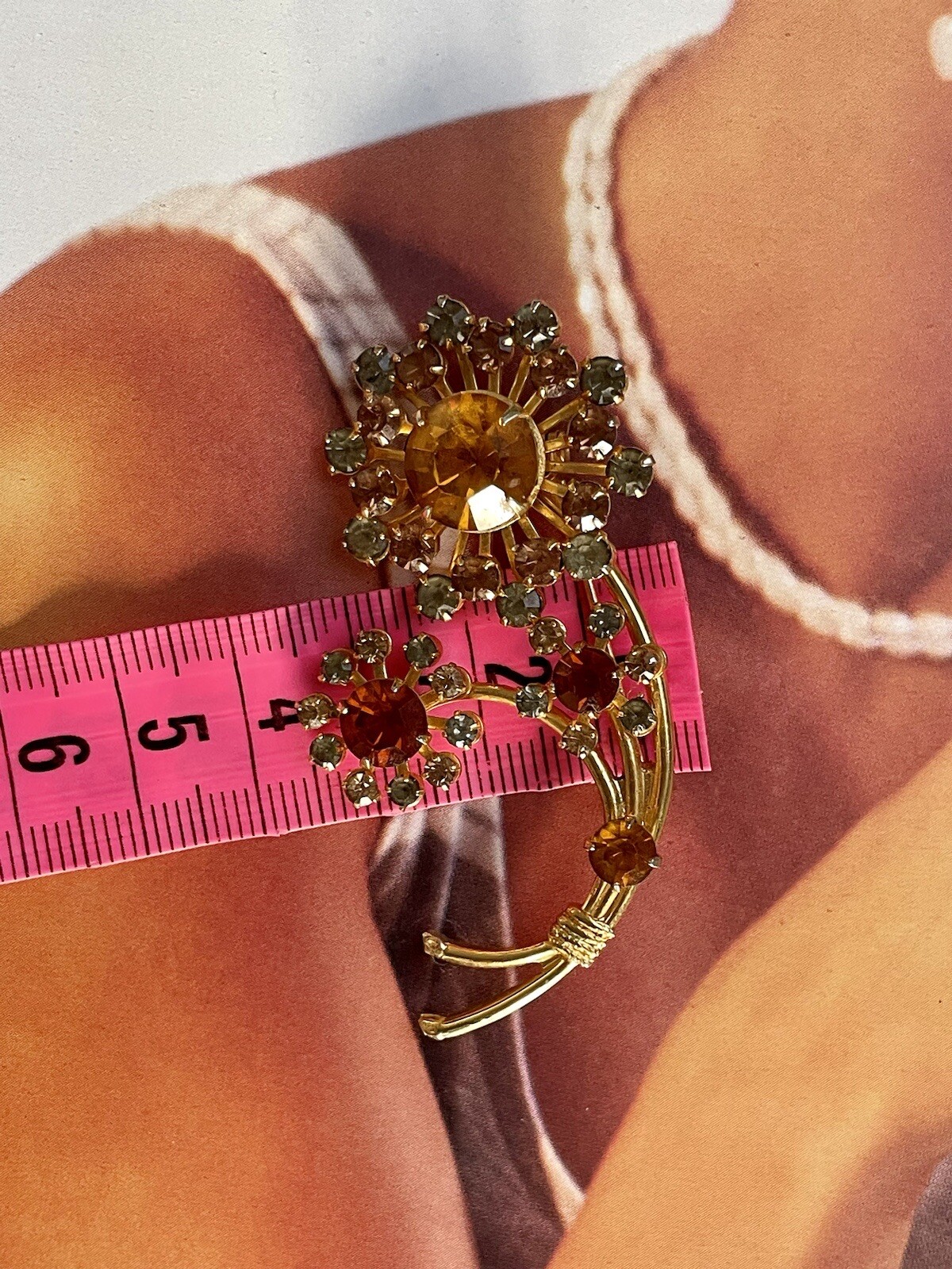 Antique Ameri Brooch Star Stones Estate Vintage F… - image 6