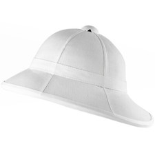 British Military Wolseley Pith Helmet Replica in White Colonial Sun Hat