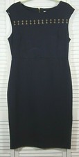 Michael Kors True Navy Basics Midi Dress NEW Sz L
