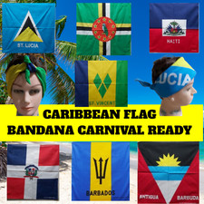 Caribbean Flag Bandana Handkerchief/Barbados Flag Bandana/St. Vincent Carnival