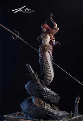 LIN STUDIOS 1/4 Scale Naga Medusa Panited Model GK Statue 90cm Red