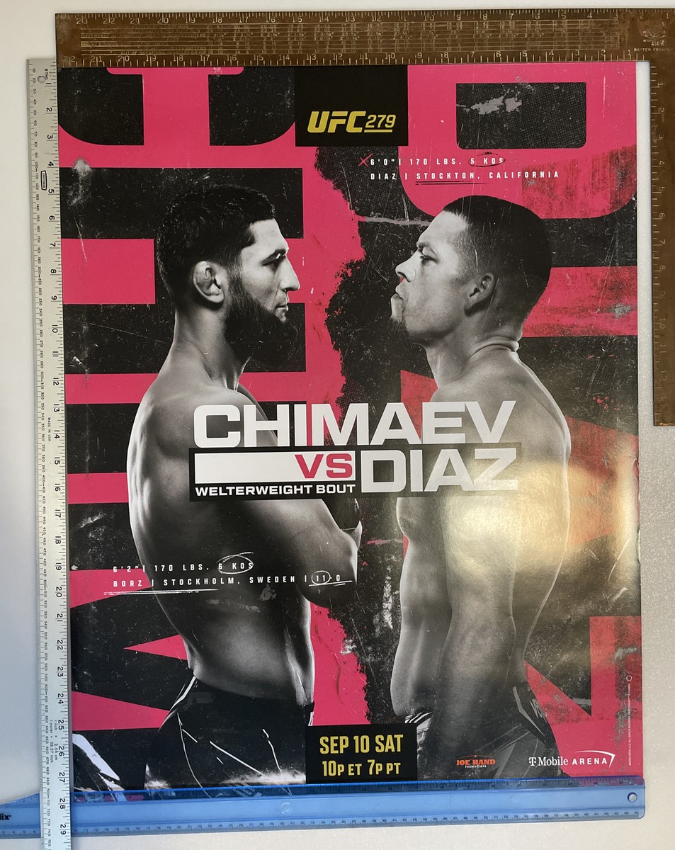 22”x28” UFC 279: Chimaev vs Diaz - Official Fight Poster | eBay
