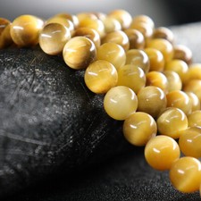 1 X Tigre Eye Pierre Perles Rond Desseré Intercalaires Bricolage Bijoux De Gift