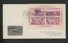 Revista de estampillas de Estados Unidos FDC #778 M-8 5/9/1936 Nueva York NY TIPEX hoja de recuerdo