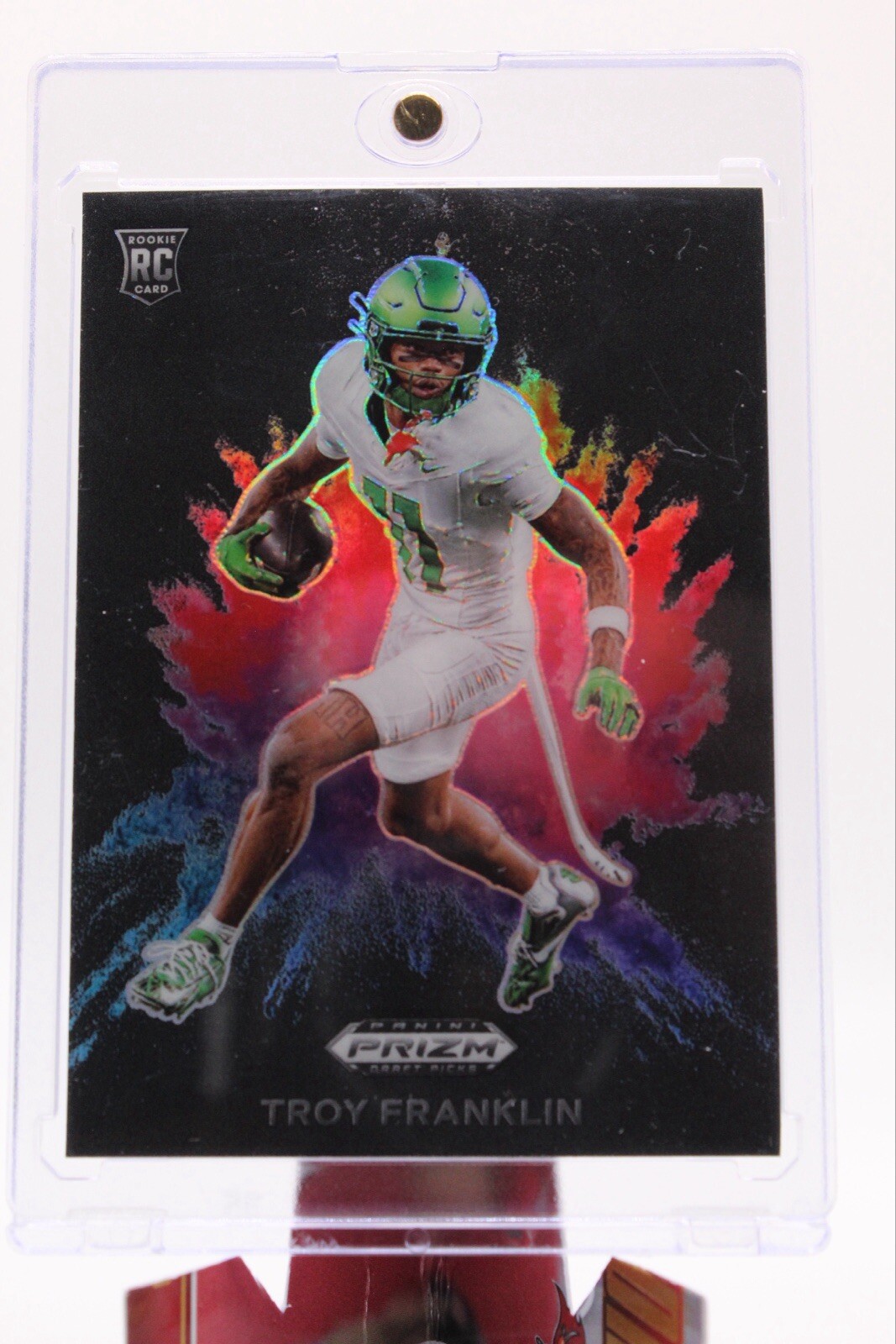 2024 Prizm Draft Picks Troy Franklin Color Blast Black SSP Case Hit RC #CB-18
