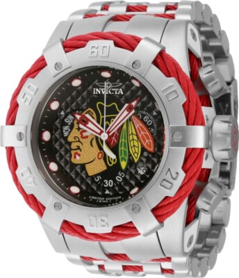 Invicta NHL Grand Bolt Zeus 53mm Chicago Black Hawks Chrono watch 42013