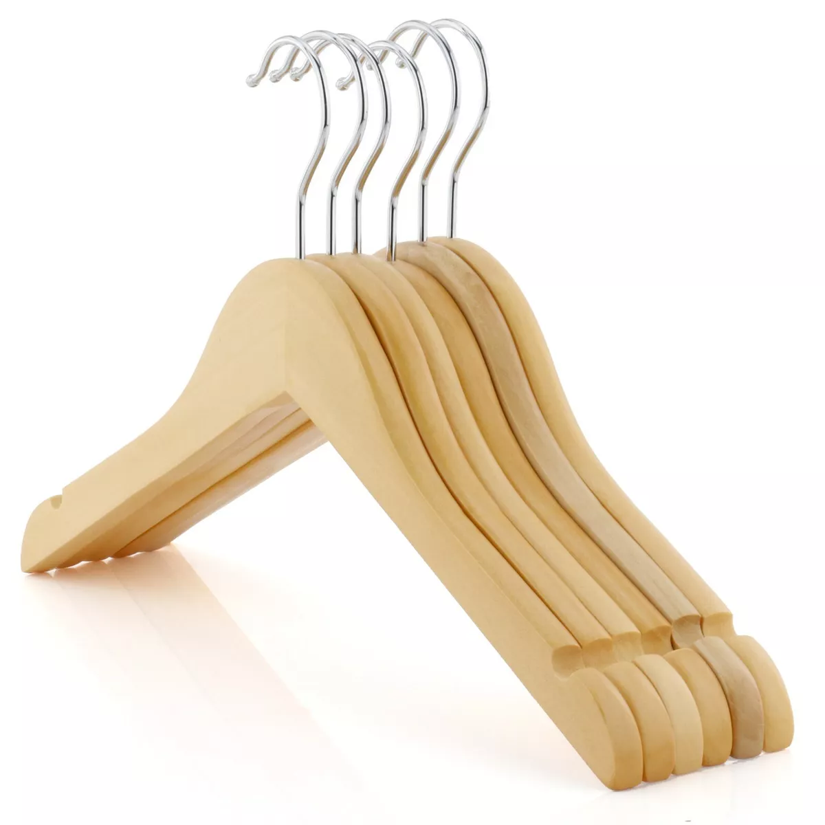 WHITE WOODEN COAT HANGERS CHILD TOP QUALITY 36cm