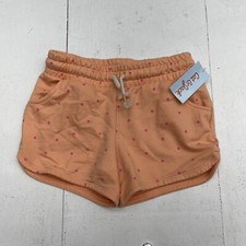 Cat  Jack Peach Orange Pink Dotted Drawstring Shorts Youth Girls Size Medium