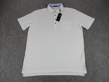 Greyson Polo Shirt Mens Large White Spirit Embroidered Pocket Arctic Pima Golf