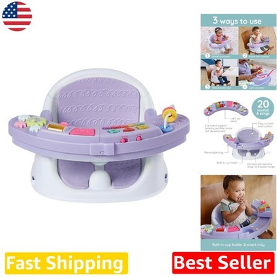 Baby Activity Booster Seat: Interactive Piano, 20 Sounds, Portable, Lavender