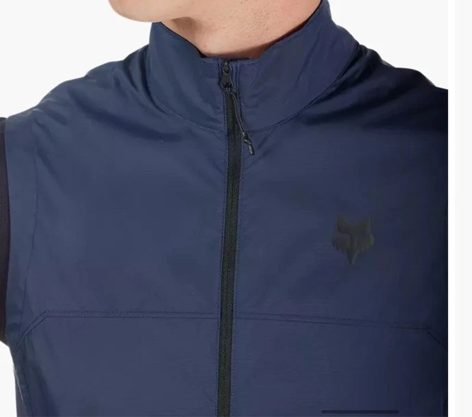 Novo em folha FOX Racing masculino Ranger ciclismo/MTB colete de vento $100 médio azul meia-noite - Imagem 4 de 4