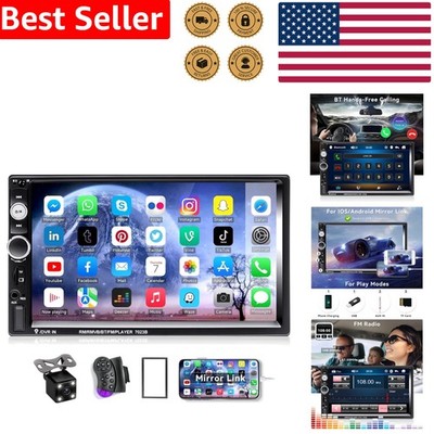 1080P HD Touchscreen Double Din Car Audio System with Bluetooth & Backup Camera